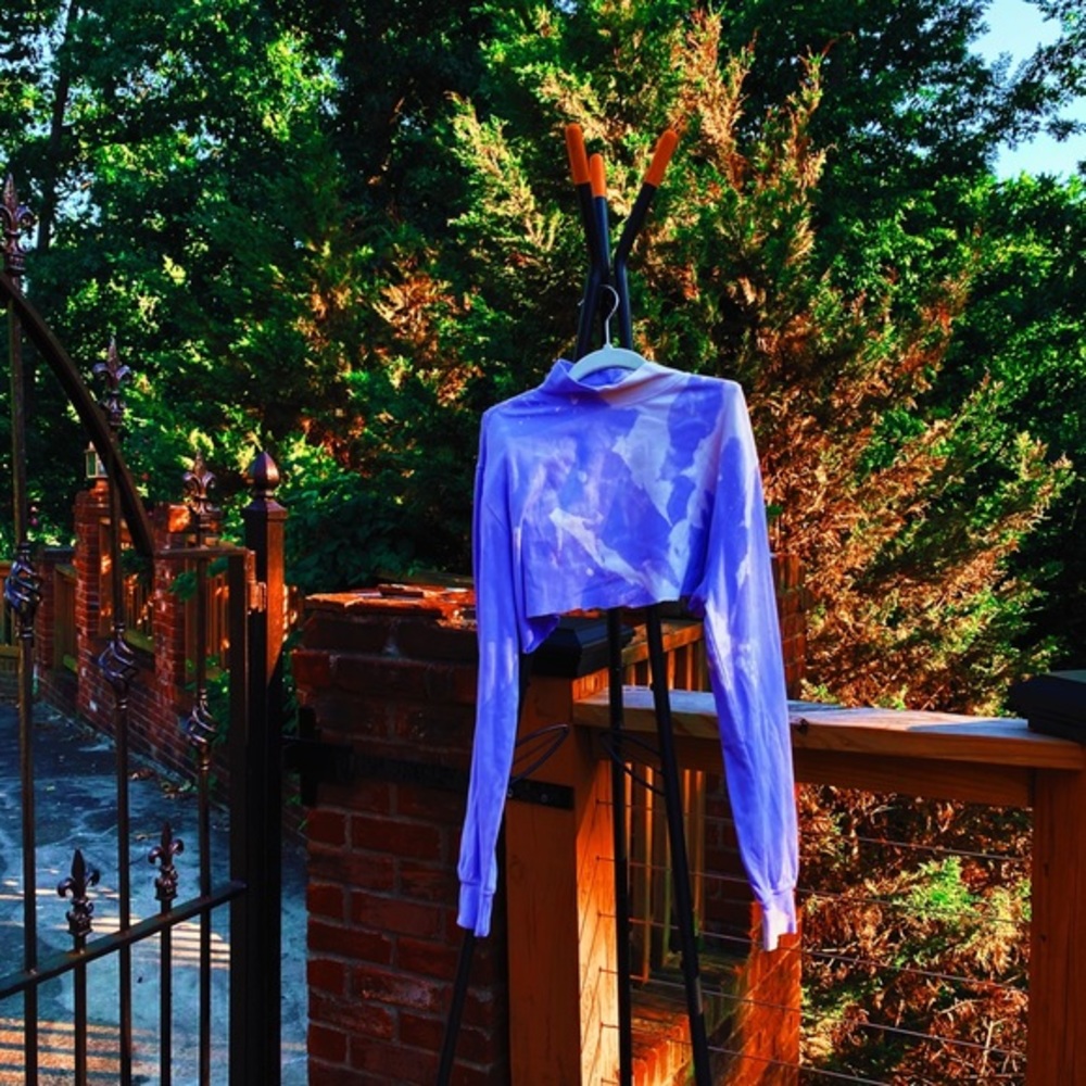 lavender reworked crop top 🌊